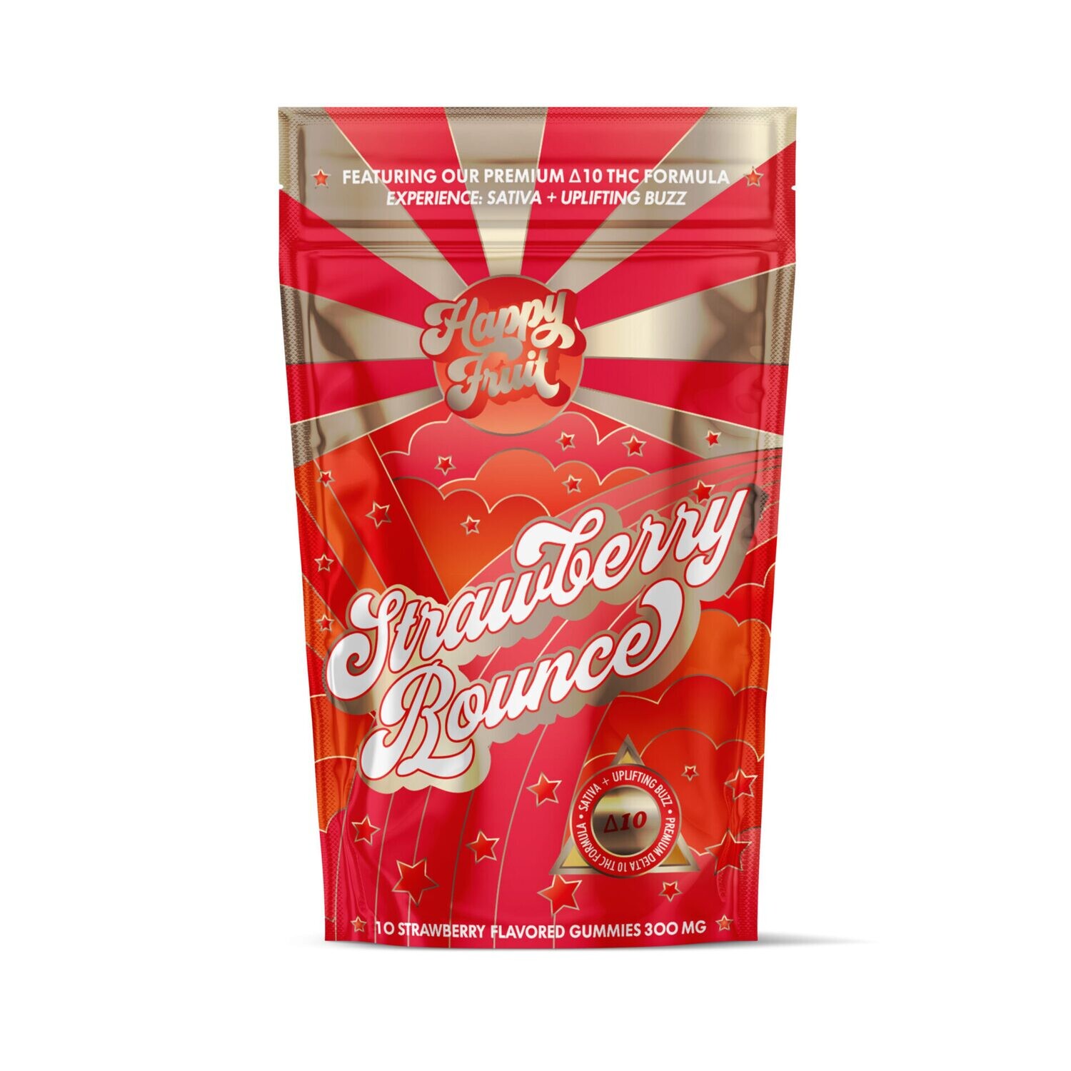Happy Fruit Delta 10 THC Strawberry Bounce Gummies